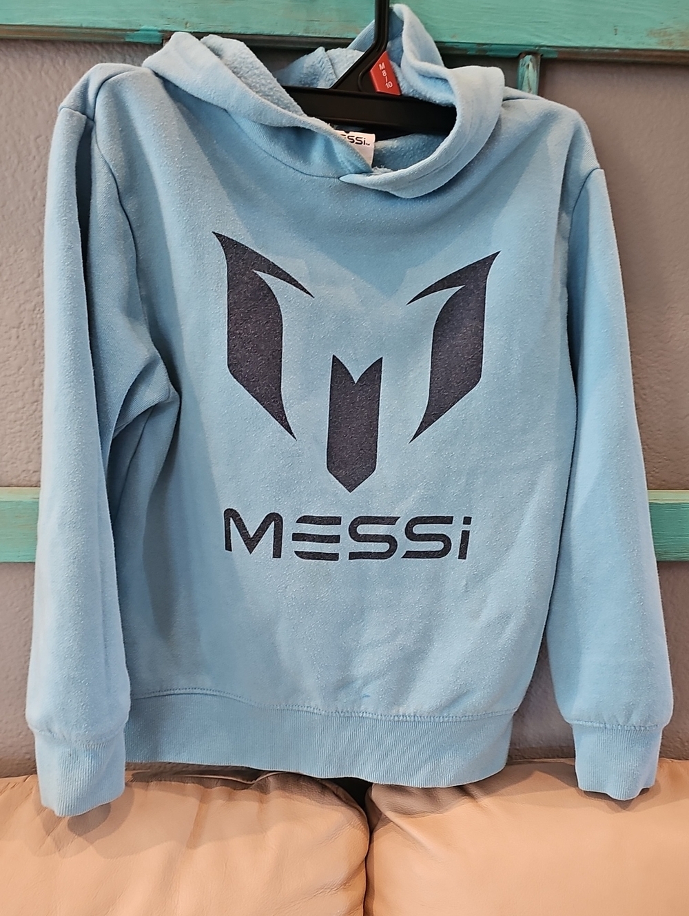 Kids Messi Light Blue Hooded Sweatshirt